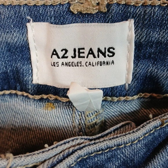 A2 SA Jeans Ankle Skinny LIGHT Wash Denim Button Fly Mid Rise size 7 - Picture 7 of 9